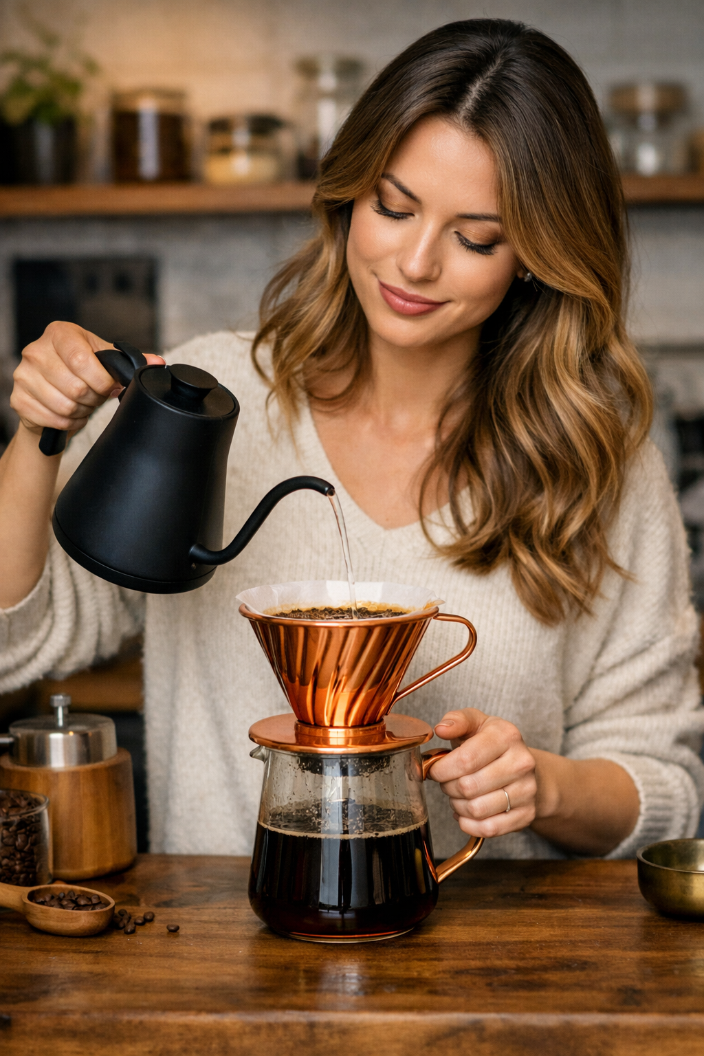 Уред за филтриране на кафе V60 – меден – размер за 2 чаши – Hario